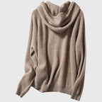 Celia - Women's Cashmere Ribbed Hooded Pullover