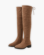 Claire - Women's Thigh-High Suede Boots with Side Zip