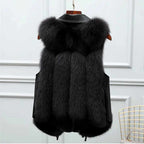 Claire - Women's Faux Fur Notched Collar Sleeveless Gilet 10