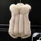 Claire - Women's Faux Fur Notched Collar Sleeveless Gilet 7