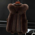 Claire - Women's Faux Fur Notched Collar Sleeveless Gilet 9