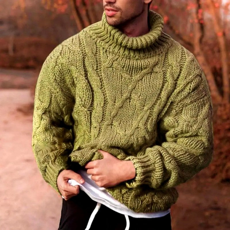 Codey - Men's Cable Turtleneck Oversized Sweater 1