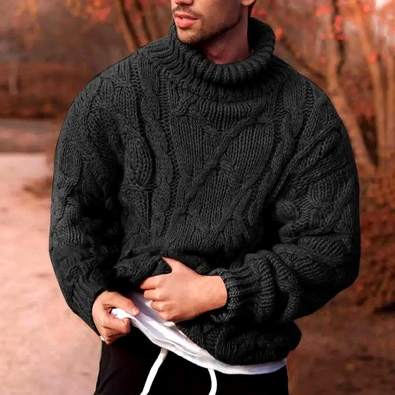 Codey - Men's Cable Turtleneck Oversized Sweater 2