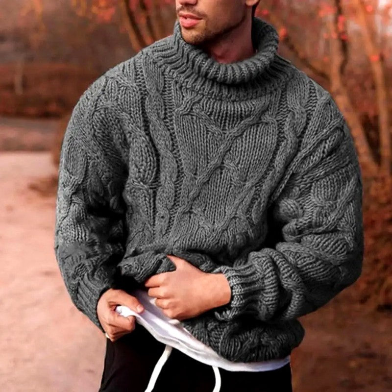 Codey - Men's Cable Turtleneck Oversized Sweater 3