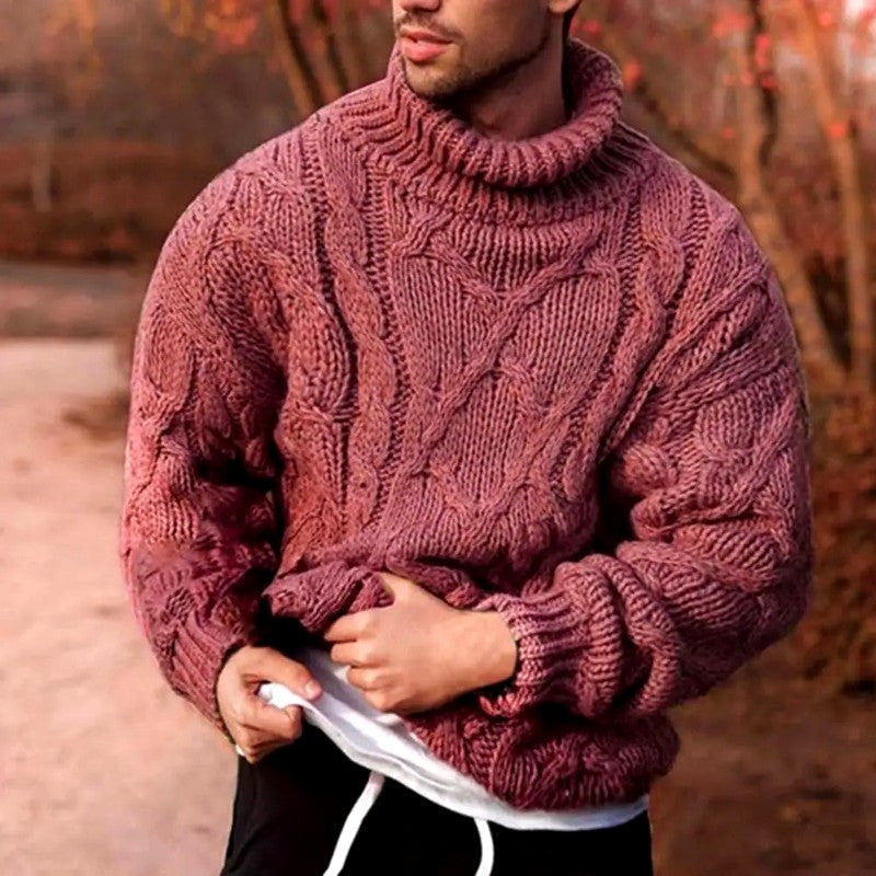 Codey - Men's Cable Turtleneck Oversized Sweater 4