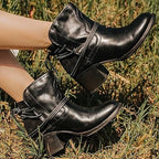 Cordelia - Women's Wrapped Lace-Up Block Heel Boots