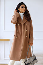 Dana - Women's Peak-Lapel Tailored Coat with Gold Buttons