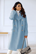 Dana - Women's Peak-Lapel Tailored Coat with Gold Buttons