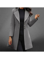 Danica - Women's Button-Front Tailored Long Coat