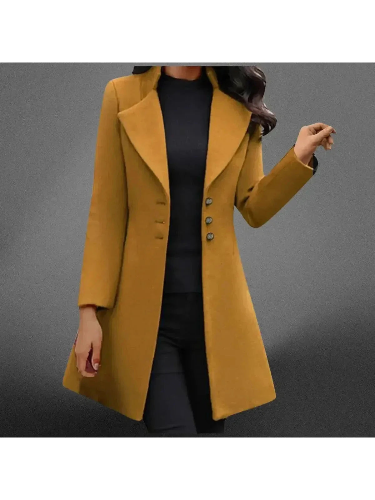 Danica - Women's Button-Front Tailored Long Coat