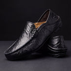 Daniel - Men's Leather Driver Loafers with Stitched Trim