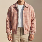 Diego - Men's Lambskin Bomber Jacket with Knit Cuffs