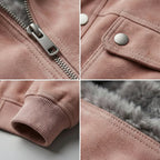 Diego - Men's Lambskin Bomber Jacket with Knit Cuffs