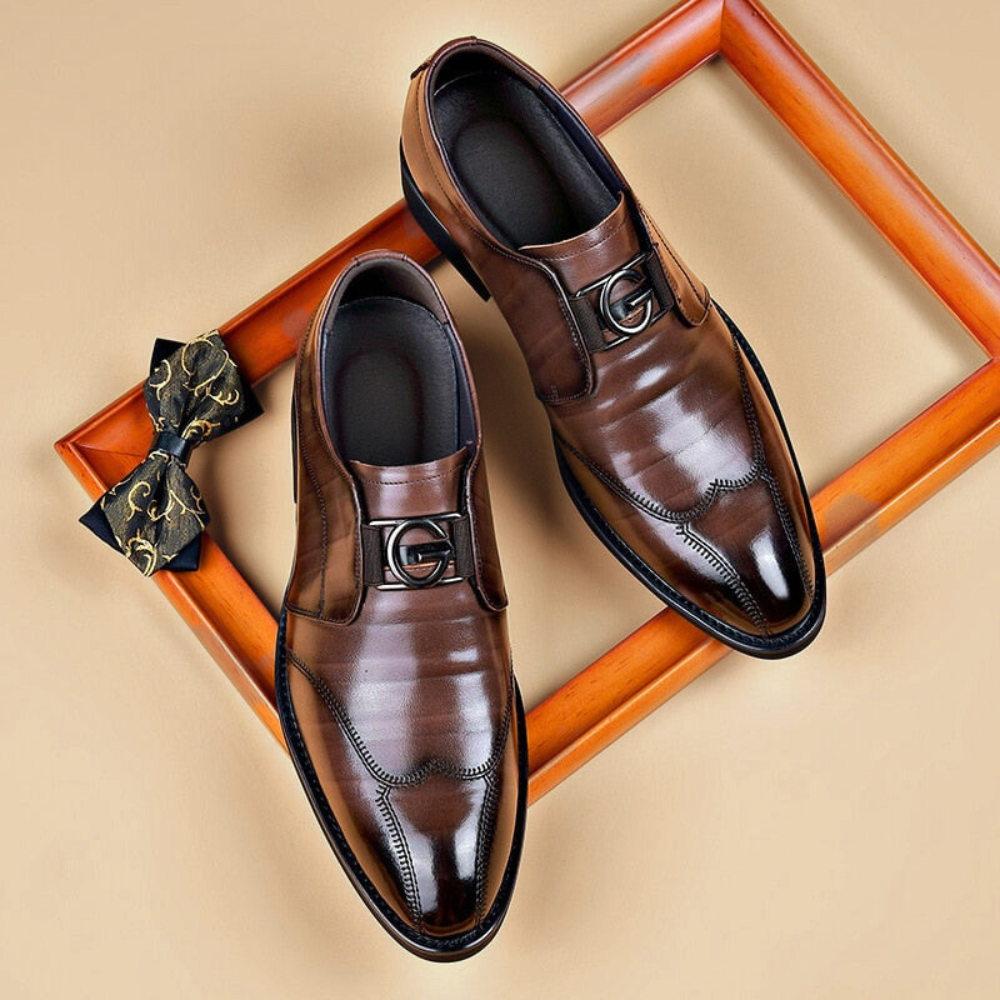 Dionisio - Men's Buckle-Strap Leather Loafers