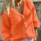 Edith - Women's Knit Cardigan with Button Front