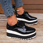 Elowen -Women's Lace-Up Platform Sneakers