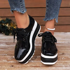 Elowen -Women's Lace-Up Platform Sneakers