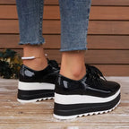 Elowen -Women's Lace-Up Platform Sneakers