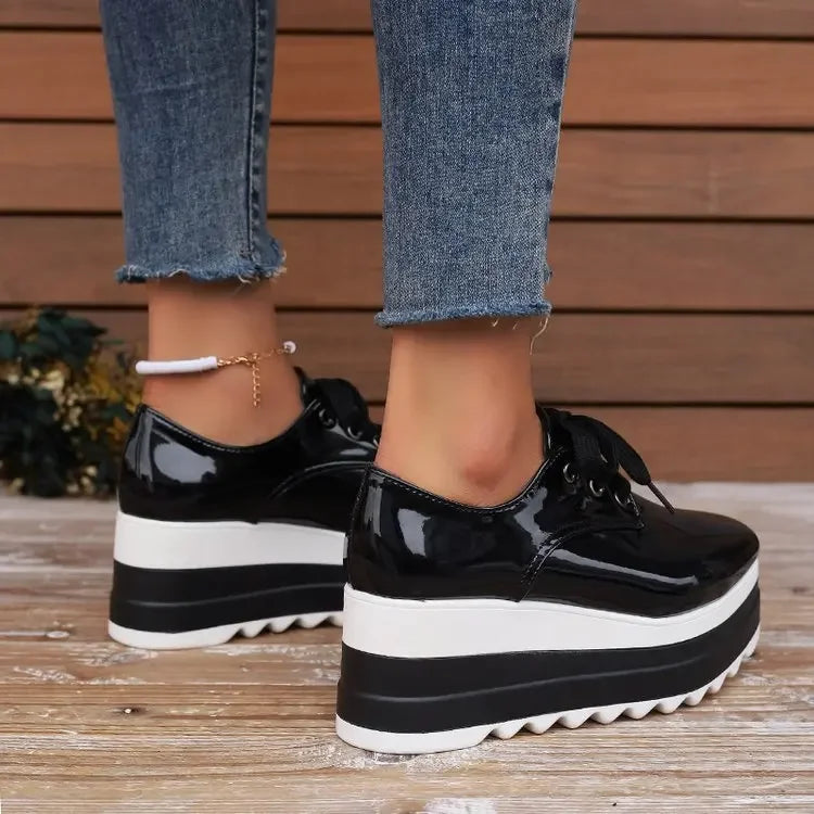 Elowen -Women's Lace-Up Platform Sneakers