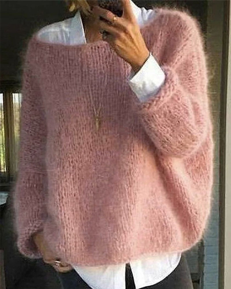 Estelle - Women's Textured Crewneck Pullover Sweater