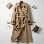 Evangeline - Women's Notch Lapel Longline Trench Coat