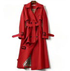 Evangeline - Women's Notch Lapel Longline Trench Coat