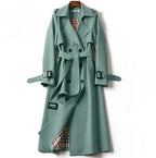 Evangeline - Women's Notch Lapel Longline Trench Coat