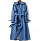 Evangeline - Women's Notch Lapel Longline Trench Coat