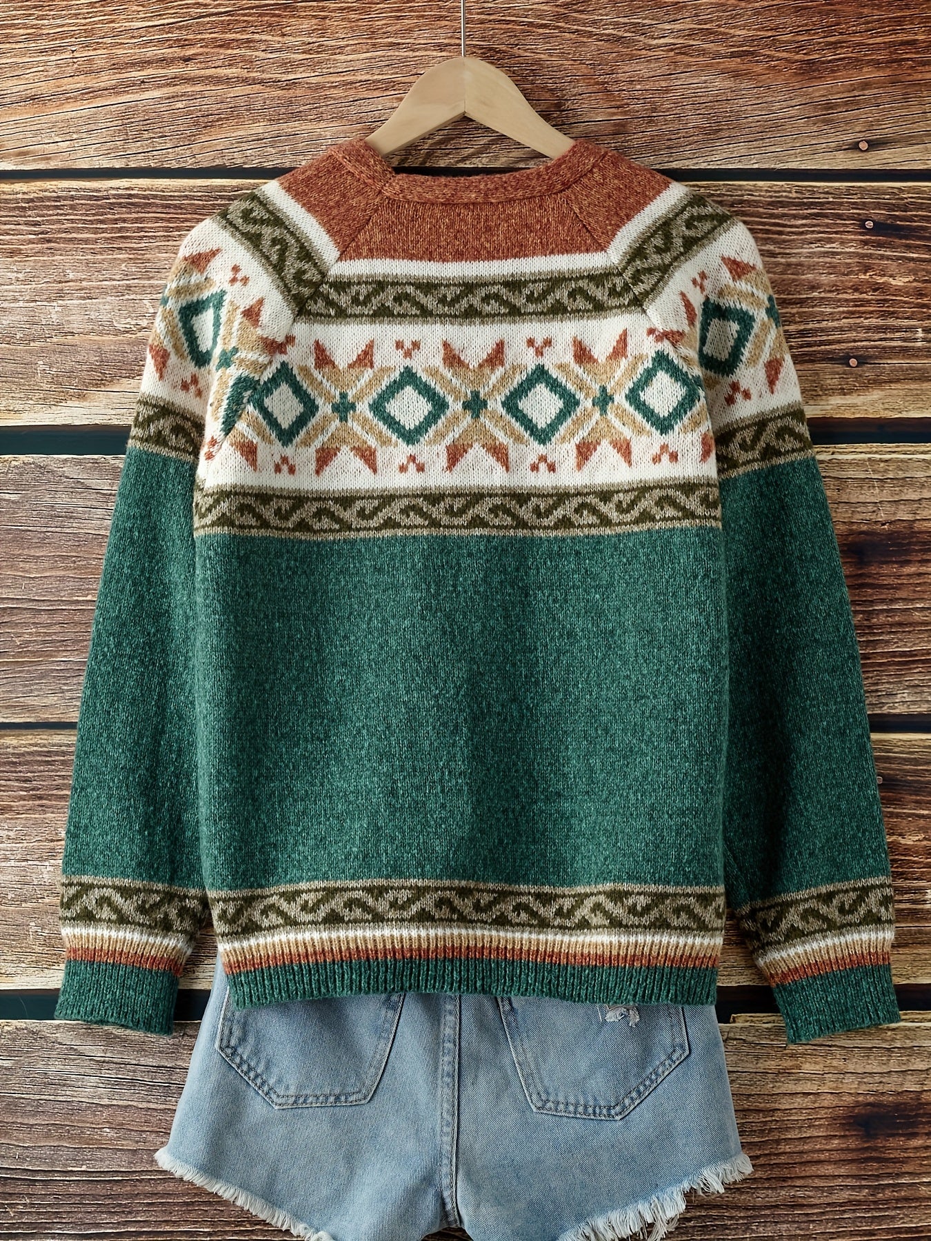 Eve - Women's Fair Isle Button-Front Cardigan