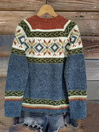 Eve - Women's Fair Isle Button-Front Cardigan