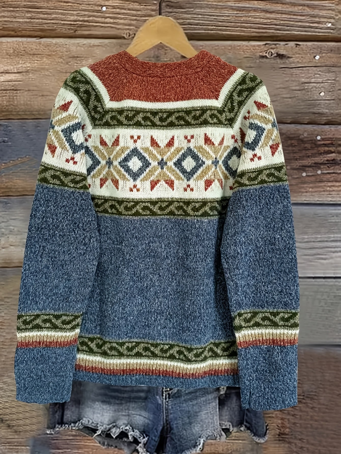 Eve - Women's Fair Isle Button-Front Cardigan