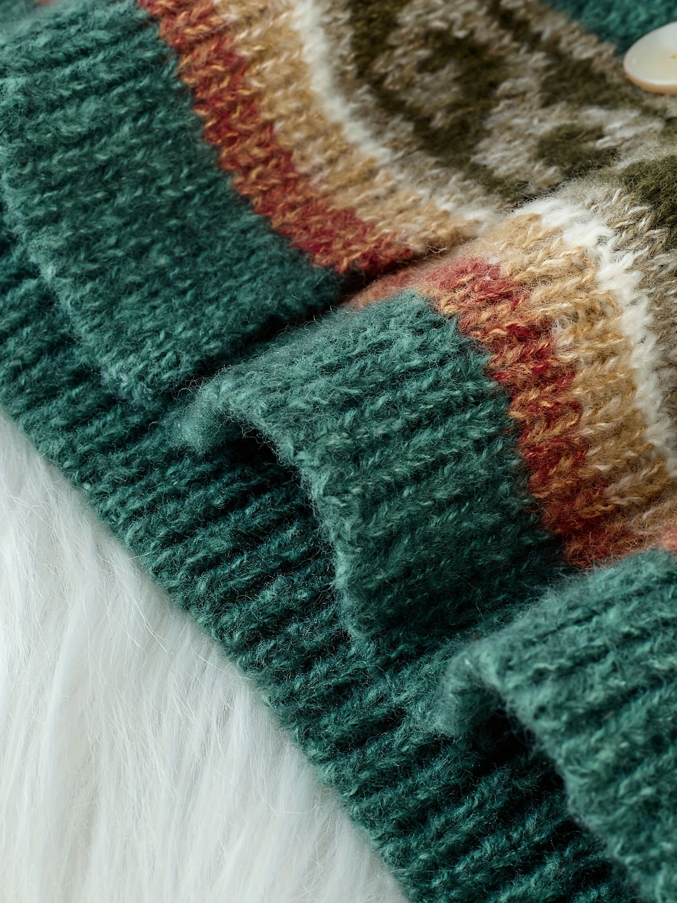Eve - Women's Fair Isle Button-Front Cardigan