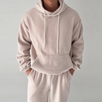 Everard - Men's Ribbed Oversized Hoodie with Kangaroo Pocket