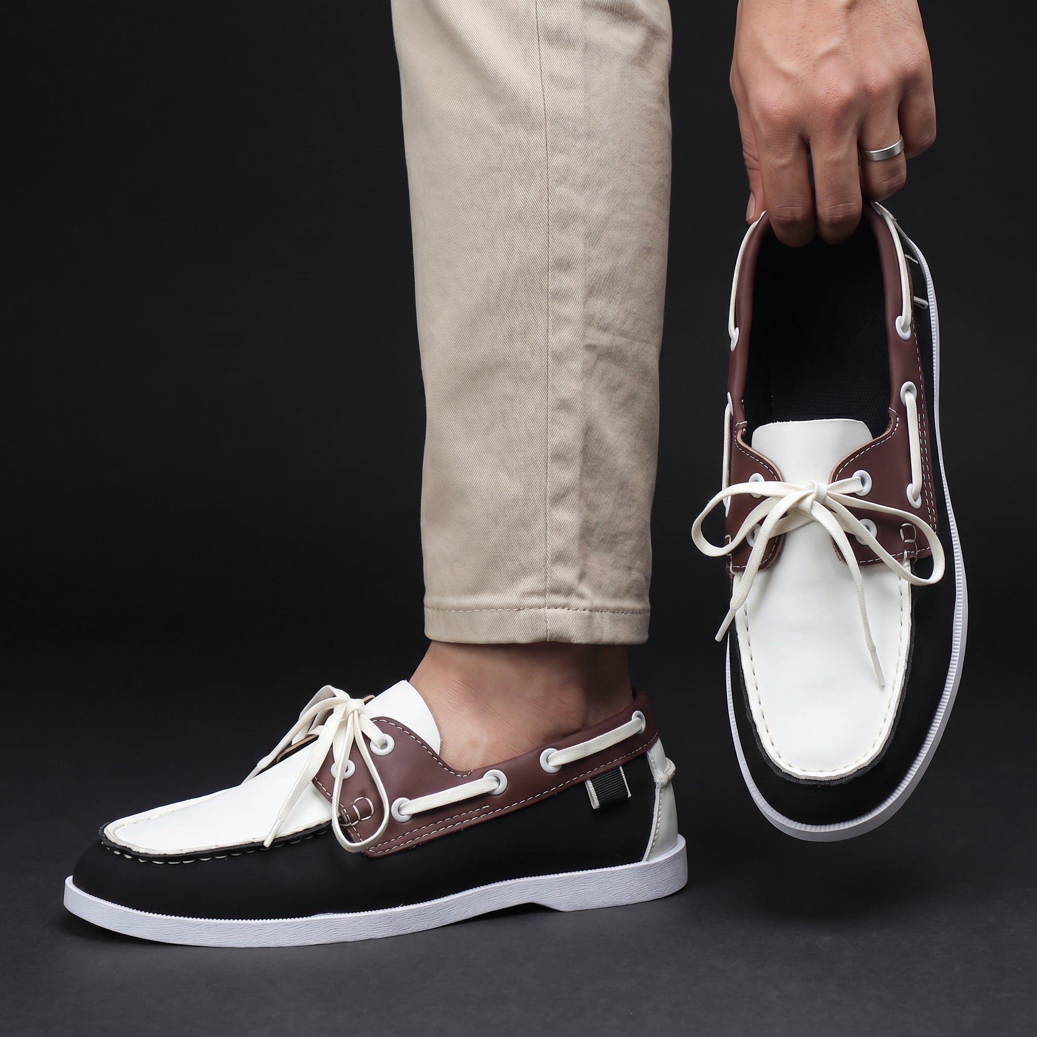 Everard - Men's Two-Tone Lace-Up Boat Shoes