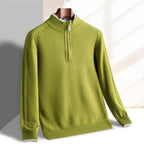 Everett - Men's Quarter-Zip Stand-Collar Ribbed Sweater