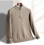 Everett - Men's Quarter-Zip Stand-Collar Ribbed Sweater