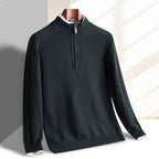 Everett - Men's Quarter-Zip Stand-Collar Ribbed Sweater