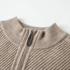 Everett - Men's Quarter-Zip Stand-Collar Ribbed Sweater