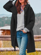 Faye - Women's Wool Hooded Button-Front Coat