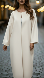 Felina - Women's Button-Front Longline Coat with Wide Sleeves
