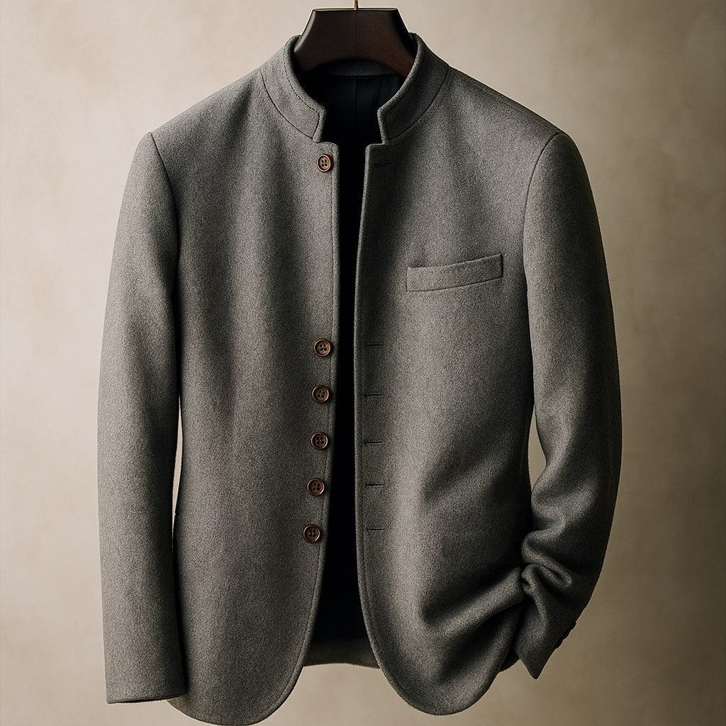 Finnegan - Men's Wool Stand-Collar Button-Front Jacket
