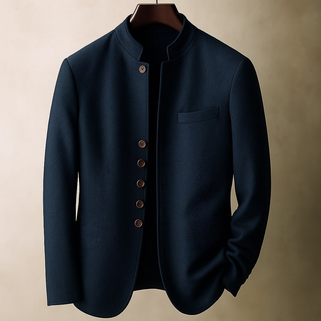 Finnegan - Men's Wool Stand-Collar Button-Front Jacket