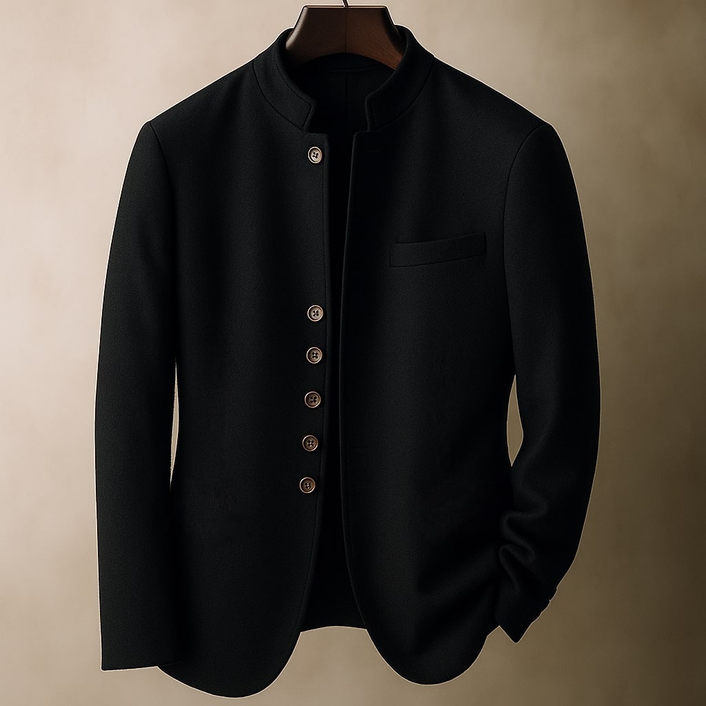Finnegan - Men's Wool Stand-Collar Button-Front Jacket