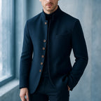 Finnegan - Men's Wool Stand-Collar Button-Front Jacket