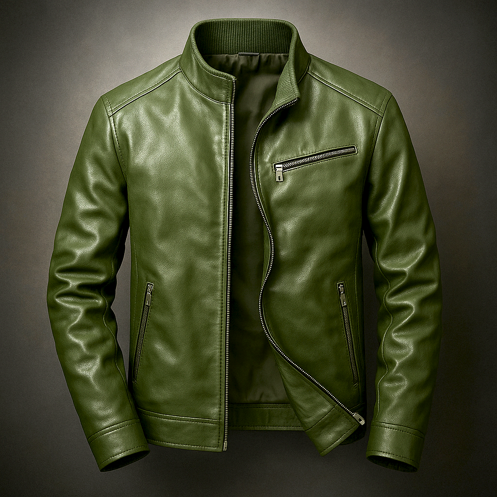 Garrett - Men's Premium Leather Jacket with Corduroy Collar