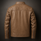 Garrett - Men's Premium Leather Jacket with Corduroy Collar