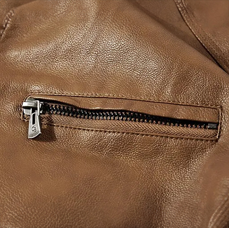 Garrett - Men's Premium Leather Jacket with Corduroy Collar