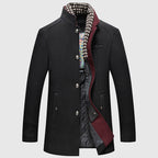 Gerald - Men's Button-Front Wool Coat with Stand Collar