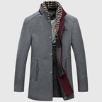 Gerald - Men's Button-Front Wool Coat with Stand Collar