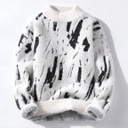 Gideon - Men's Distressed Crew Sweater in Brushed Wool